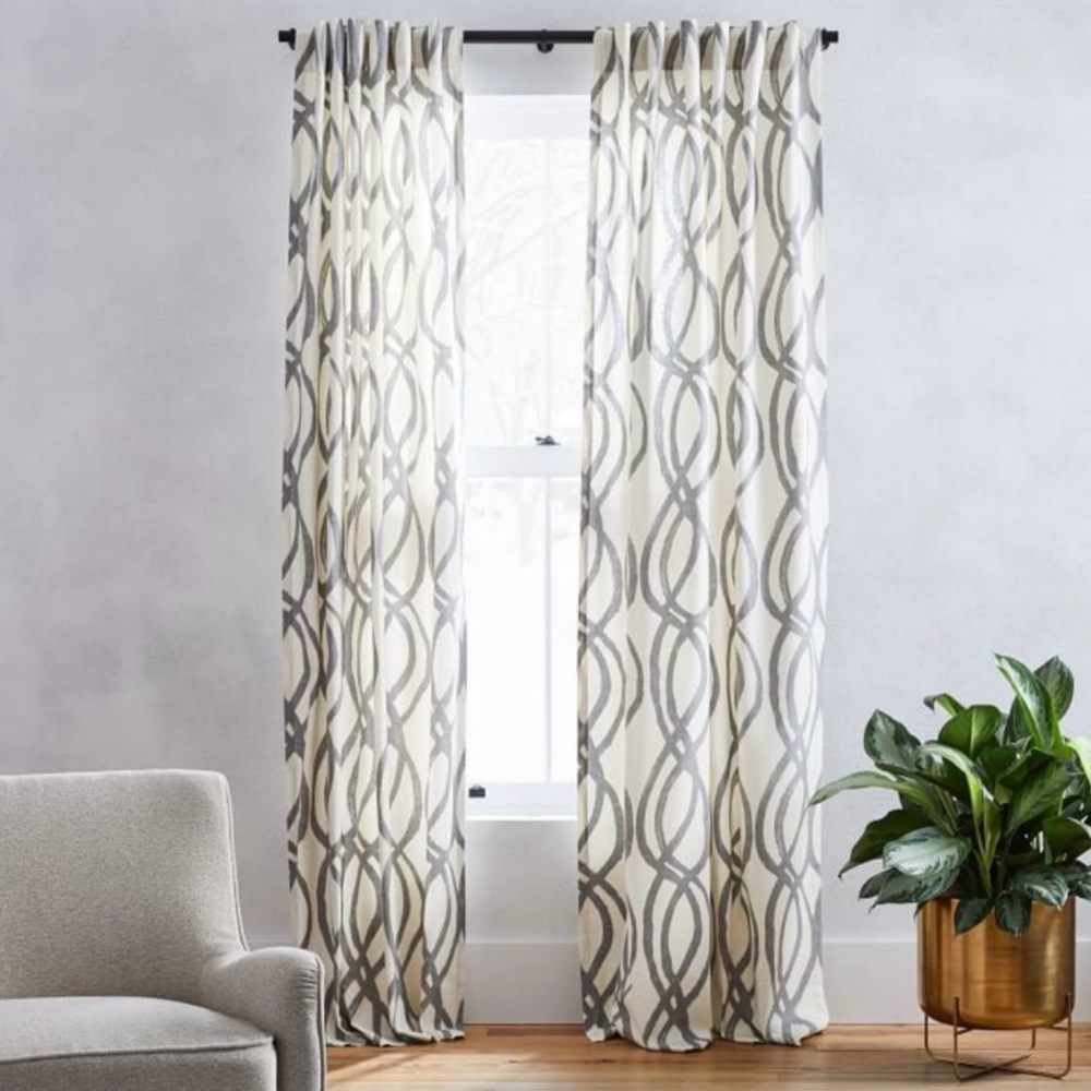 WEST ELM Scribble Curtain Set